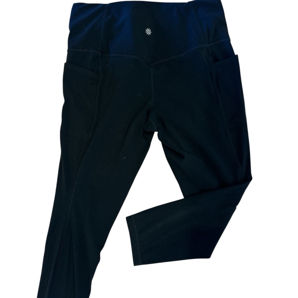 ✨Athleta✨Black Leggings with side pockets, like new, Size L - Picture 3 of 5